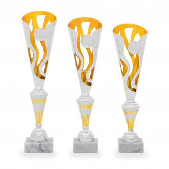 Pohár DESIGN, výška 38 cm, stříbrný/zlatý