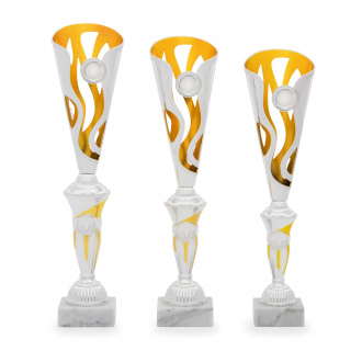 Pohár DESIGN, výška 41 cm, stříbrný/zlatý