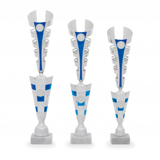 Pohár DESIGN, výška 46 cm, stříbrný/modrý