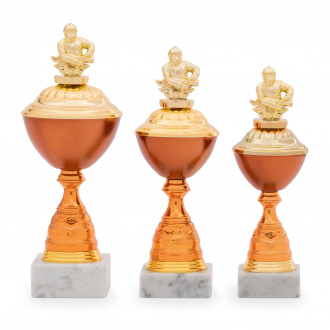 Pohár EDICE HASIČI, výška 27 cm, bronzový/zlatý