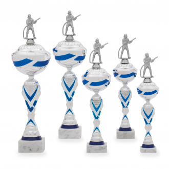 Pohár EDICE HASIČI, výška 40 cm, stříbrný/modrý