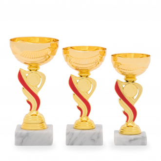 Pohár EKONOM, výška 18 cm, zlatý/červený