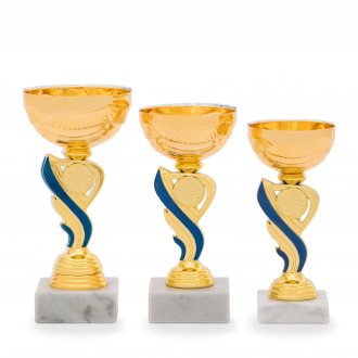 Pohár EKONOM, výška 18 cm, zlatý/modrý