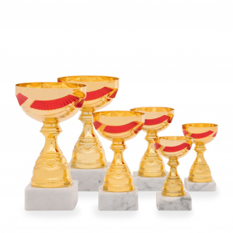 Pohár EKONOM, výška 14 cm, zlatý/červený