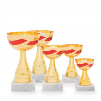 Pohár EKONOM, výška 11 cm, zlatý/červený