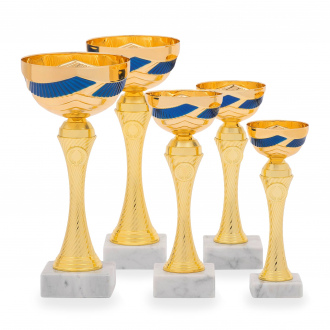 Pohár EKONOM, výška 22 cm, zlatý/modrý