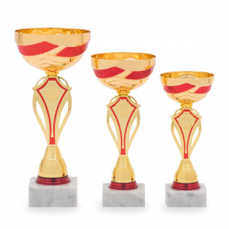 Pohár EKONOM, výška 24 cm, zlatý/červený