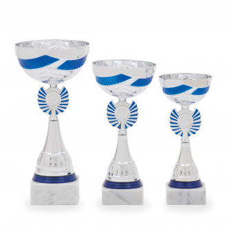 Pohár EKONOM, výška 24 cm, stříbrný/modrý