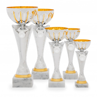 Pohár EKONOM, výška 23 cm, stříbrný/zlatý