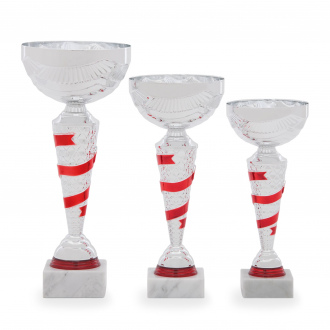 Pohár EKONOM, výška 28 cm, stříbrný/červený