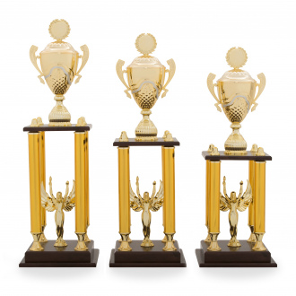 SLOUPOVÝ pohár, výška 77 cm, zlatý/stříbrný