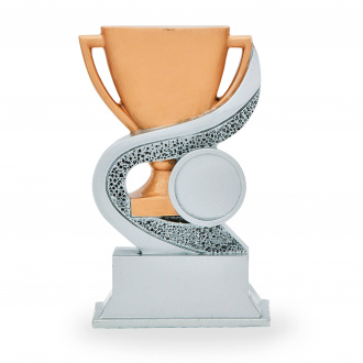 Trofej se symbolem poháru, výška 12 cm, stříbrná/zlatá