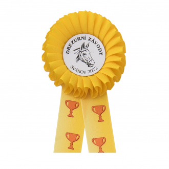 Účastnická cena - kokarda, průměr 80 mm, žlutá