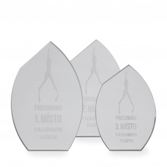 Skleněná plaketa s laserovým gravírováním, 110x160mm