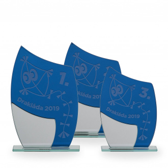 Skleněná plaketa s laserovým gravírováním, 110x165mm