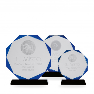 Skleněná plaketa s laserovým gravírováním, 120x140mm