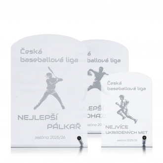 Akrylátová plaketa ekonom s laserovým gravírováním, 80x120mm